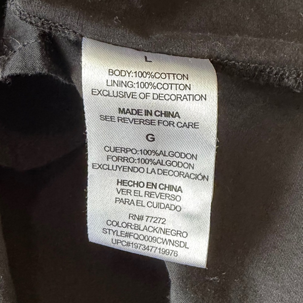FRENCH CONNECTION Embroidered Midi Dress Size L Puff Sleeve Smocked Ruffle Black - Picture 11 of 15